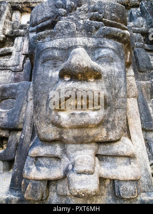 Maya Site, Lamanei Mask Temple, Lamanai Archaeological Site, Orange Walk District, Yucatan Peninsula, Belize Stock Photo