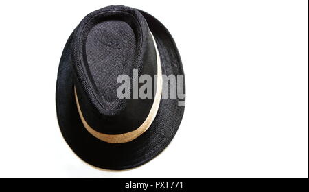 a black hat on white background Stock Photo