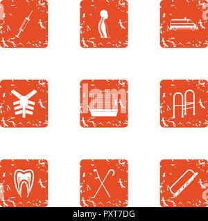 Part of the body icons set, grunge style Stock Vector