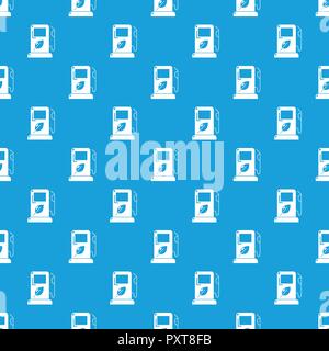Eco gas station pattern vector seamless blue Stock Vector