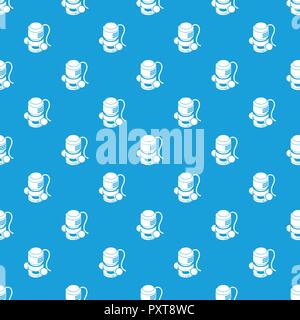 Circular power tool pattern vector seamless blue Stock Vector