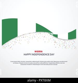 Nigeria Happy independence day Background Stock Vector