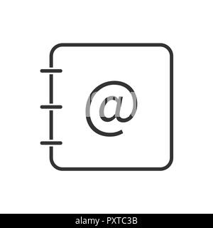 Contact agenda line icon on a white background. Vector illustration Stock Vector
