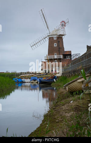 Cley windmill on the River Glaven at Cley Next The Sea, Norfolk, England Stock Photo