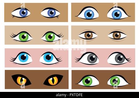 set of different eyes cartoon vector illustration EPS10 Stock Vector