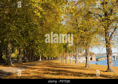 Bright sunny day at Victoria Embankment in Nottingham, Nottinghamshire ...