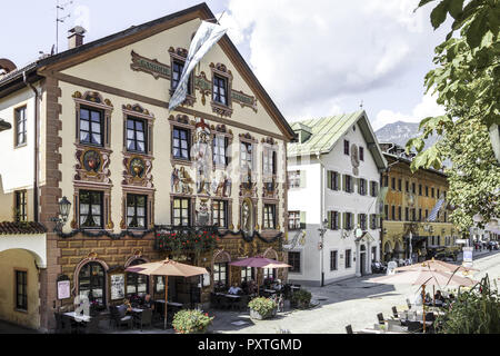 Garmisch-Partenkirchen, Ortsteil Partenkirchen, Ludwigsstrasse, Werdenfels, Bayern, Oberbayern, Deutschland Stock Photo