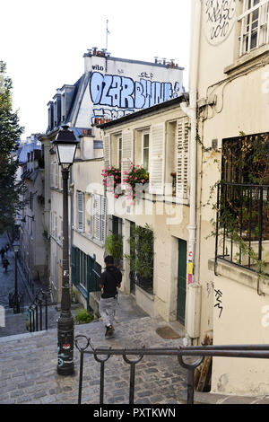 Staircase in Montmartre - Paris - France Stock Photo