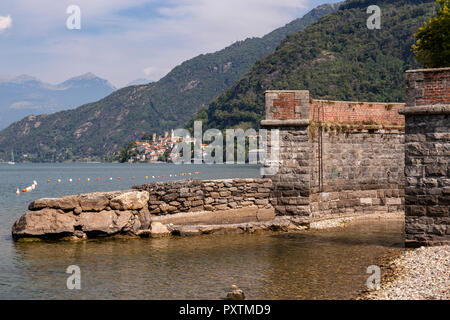 The small town of Dervio on the shore of Lake Como in the Italian mountains Stock Photo