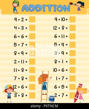 Add the number worksheet illustration Stock Vector Image & Art - Alamy