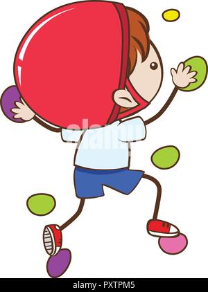 A Boy Doing Indoor Rock Climbing illustration Stock Vector