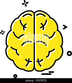 brain divide inkcontober sains icon vector desige Stock Vector