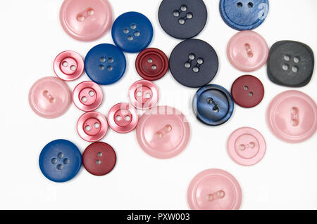 Sewing Buttons of Different Colors Isolated Stock Photo