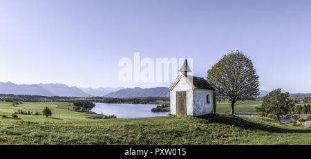 View from Aidlinger Hoehe in Bavaria, Germany Stock Photo