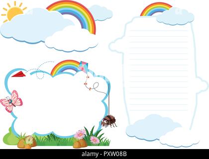 Border template with bugs in park illustration Stock Vector Image & Art ...