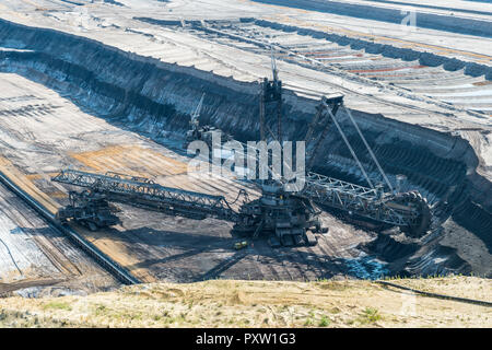Germany, Garzweiler surface mine, giant bucket-wheel excavator Stock Photo