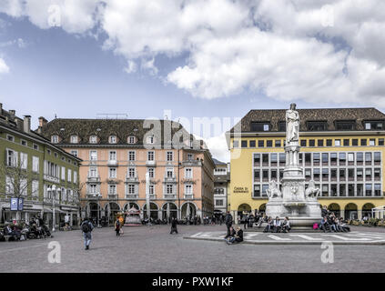 Piazza Walther Platz Square in Bozen Stock Photo