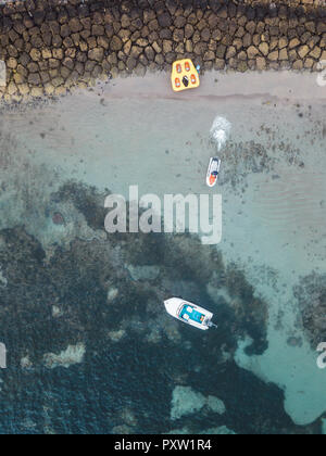 Indonesia, Bali, Aerial view of Nusa Dua beach, jet skiing Stock Photo