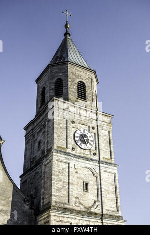 Pfarrkirche in Polling, Oberbayern, Bayern, Deutschland, Parish church in Polling, Upper Bavaria, Bavaria, Germany, Polling, Monastery, Church, Archit Stock Photo