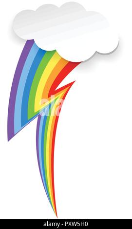 Rainbow in thunder shape illustration Stock Vector