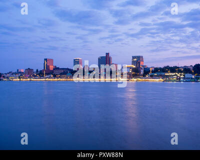 Germany, Hamburg, Landing stages in the early morning Stock Photo