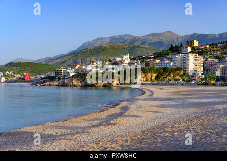 Albania, Ionean sea, Albanian Riviera, beach of Himara Stock Photo