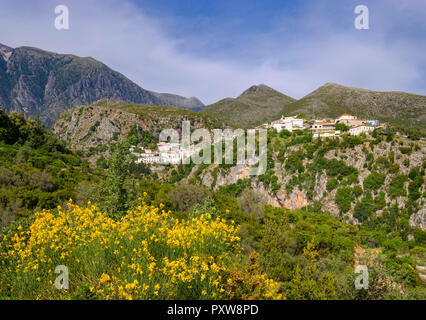 Albania, mountain village Dhermi-Fshat near Himara Stock Photo