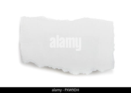 Ð•Ñ‰ÐºÑ‚ white ripped piece of paper on white background Stock Photo