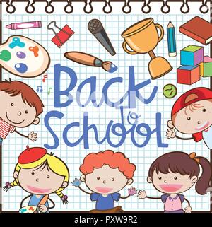 Back to School Note Element illustration Stock Vector