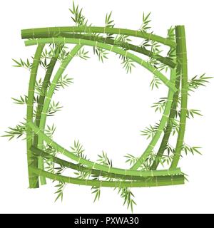 Frame template with bamboo tree illustration Stock Vector