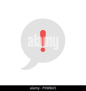 Vector illustration icon concept of speech bubble with exclamation mark. Stock Vector