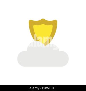 Vector illustration icon concept of guard shield on cloud. Stock Vector