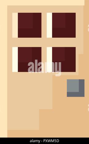 pixel door entrance on white background vector illustration Stock Vector