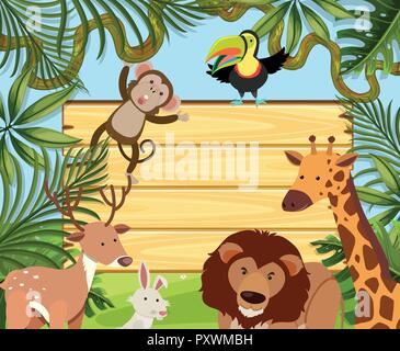 Board template with wild animals Stock Vector Image & Art - Alamy