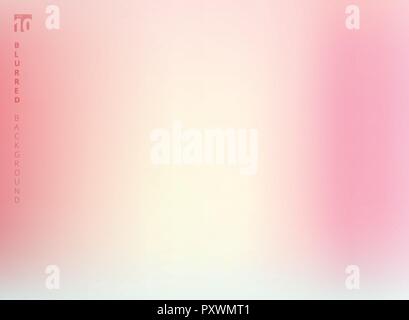 Abstract pastel pink color blurred gradient background design with copy space. Vector illustration Stock Vector