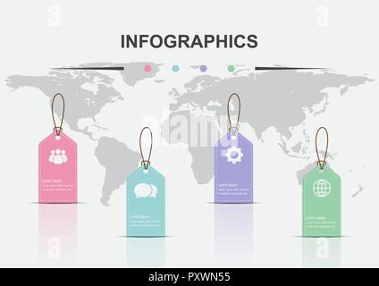 Infographic design template with tag, stock vector Stock Vector