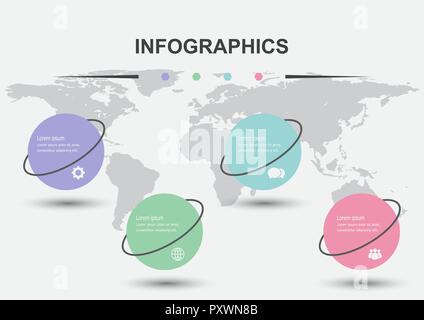 Infographic design template with circles, stock vector Stock Vector