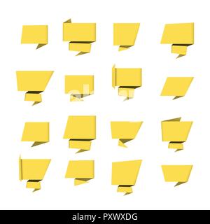Bubble speech yellow. Vector illustration. Set of icons. Stock Vector