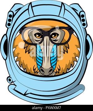 Mandrill face cool sketch Stock Vector