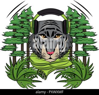 Tiger face cool sketch Stock Vector