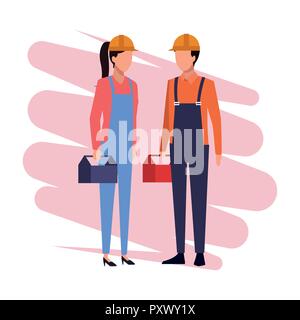 Construction workers partners Job and workers Stock Vector
