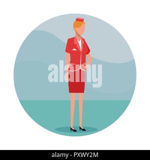 Stewardess Job worker Stock Vector