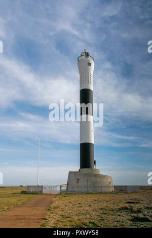 DUNGENESS, KENT/UK - FEBRUARY 3 : Lighthouse on the beach at Dungeness in Kent on February 3, 2008 Stock Photo