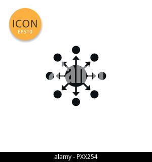 Spreading distribution icon flat style in black color vector illustration on white background. Stock Vector