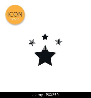 Stars icon flat style in black color vector illustration on white background. Stock Vector