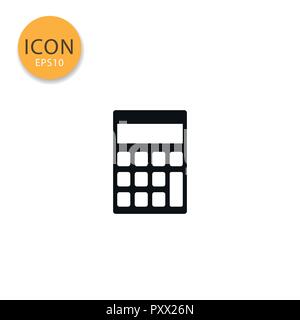 Calculator icon flat style in black color vector illustration on white background. Stock Vector