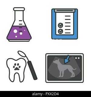 Flat veterinary icons set. use for web and mobile UI, set of basic veterinary elements isolated vector illustration 054 Stock Vector