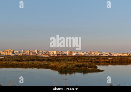 Faro city from the airport. Algarve, Portugal Stock Photo