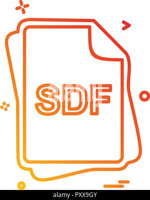 SDF file type icon design vector Stock Vector Image & Art - Alamy