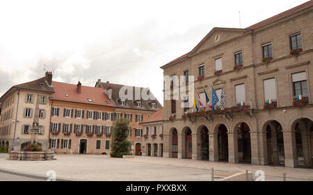 Hotel de Ville or Town hall at Thonon-les-Bains in the Haute-Savoie department of France on the shores of Lake Geneva Stock Photo